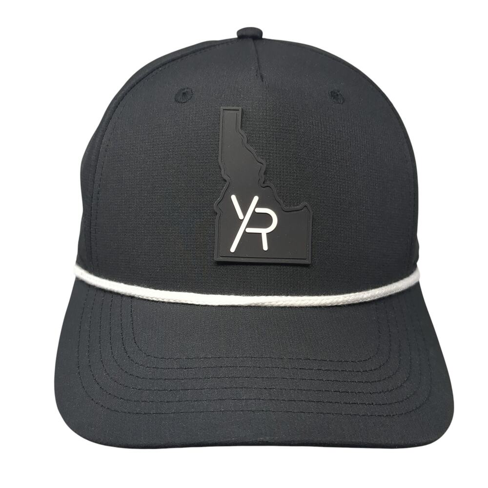Idaho Snapback Hat Black One Size Adjustable Patch Vented Holes Rope Name Band